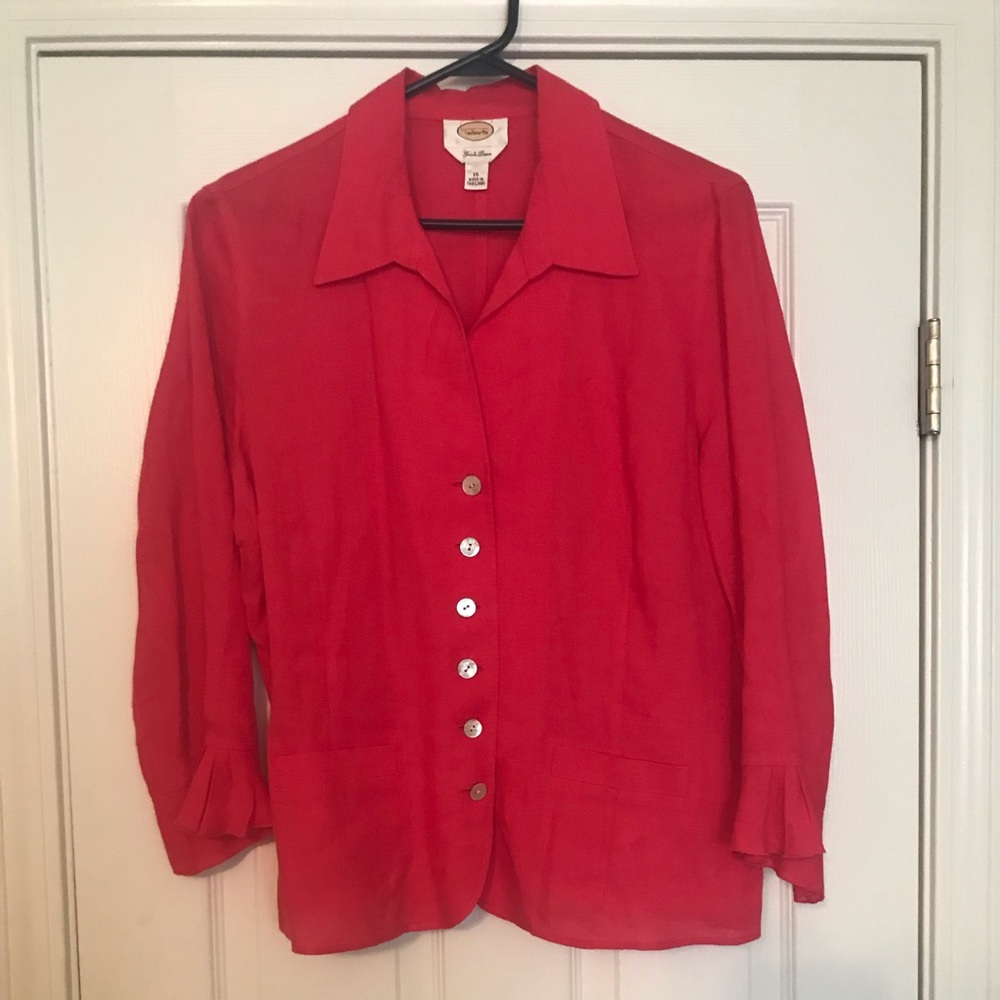 So 16 Dark Pink Talbots Linen Top